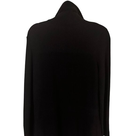 Jones New York XL Black Open Front Cardigan With Ribbed Design & Pockets - Picture 10 of 10